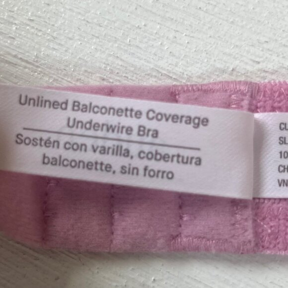 Auden Unlined Balconette Bra Womens 36A Mauve Pink New Lace Underwire - Picture 10 of 11